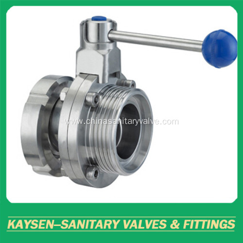 DIN/RJT Sanitary Butterfly Valves Male and Nut